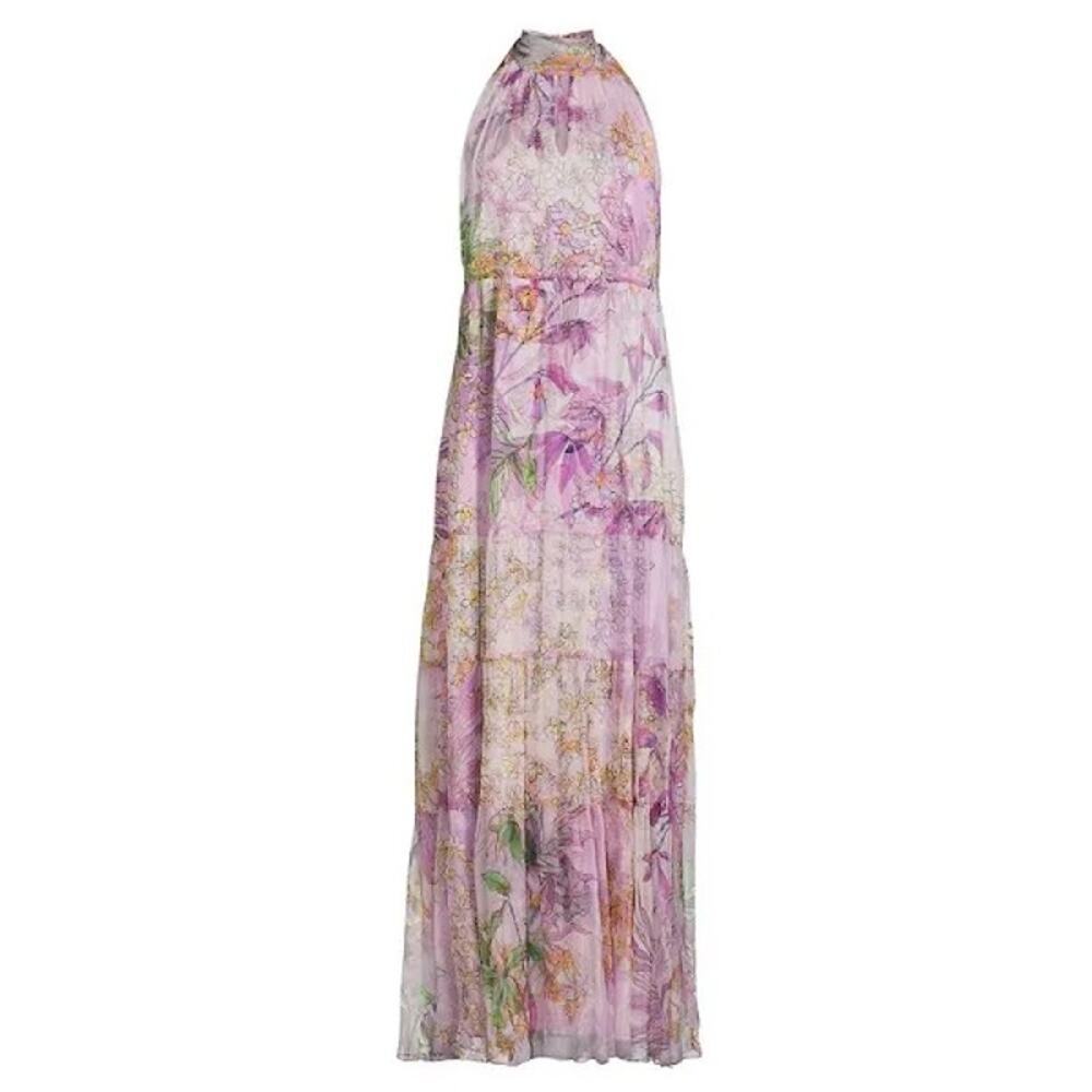 Johnny Was Women's Riona Halter Maxi Dress Sleeveless Purple Size Medium NWT - Picture 6 of 15